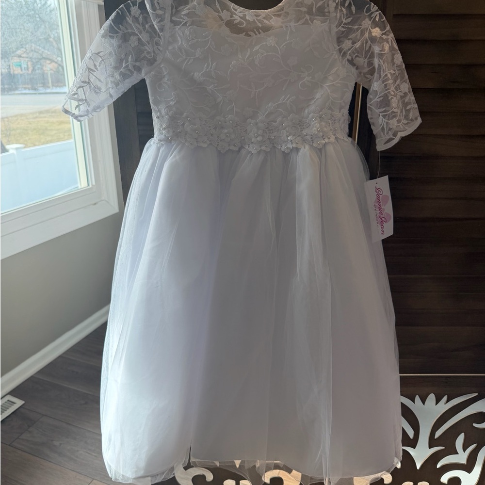 Elegant White Lace Kids Dress
